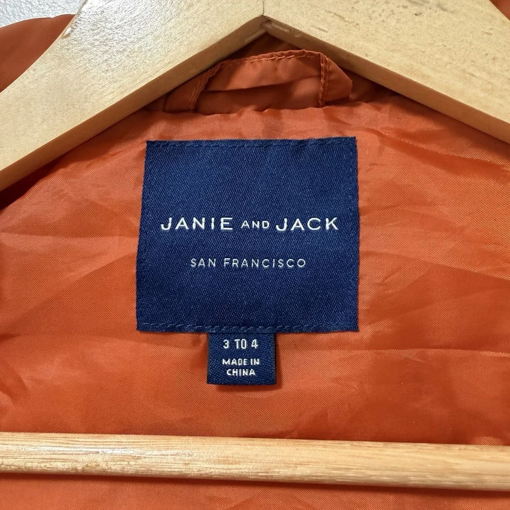 Janie and Jack Boys The Metropolitan Quilted Puffer Vest Size 3/4 Orange Outdoor
